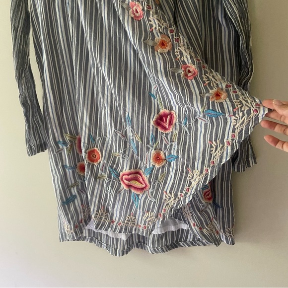 Karyn Seo Women’s Small Embroidered Open Front Kimono Wrap Cardigan 100% Cotton - Picture 3 of 8